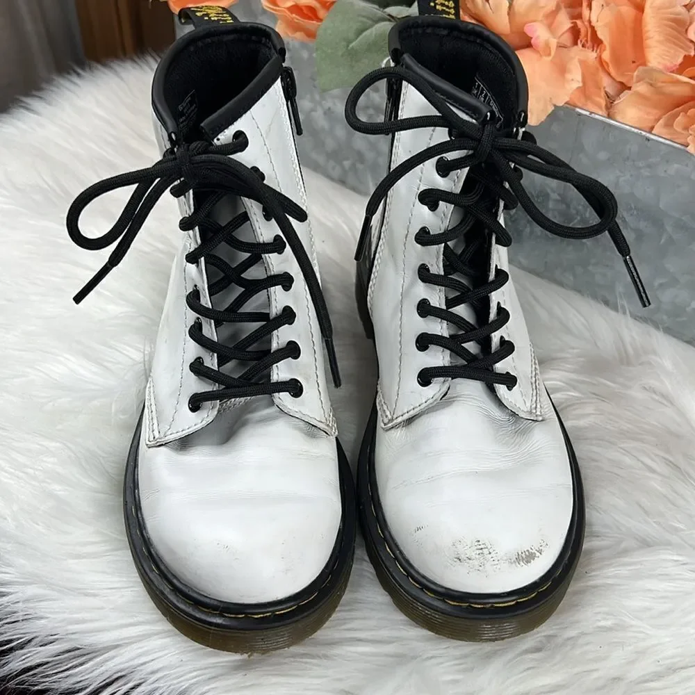 Doc Martens 1460J Combat Boots Youth Size 2 Lace Up Side Zip